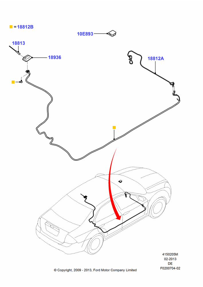 05M - Antenna, Ford And Mercury Derivative, Less AM/FM Stereo/6 CD/Nav System, With Satellite Radio Reception, Cellphone Interface System - 2; 04/FEB/2009-29/JUL/2012