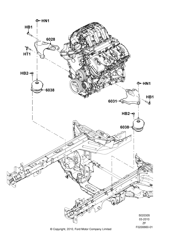 05D - Engine Mounting, 3.7L 4V PFI V6 NA Gas; 22/MAR/2010-27/JUN/2014