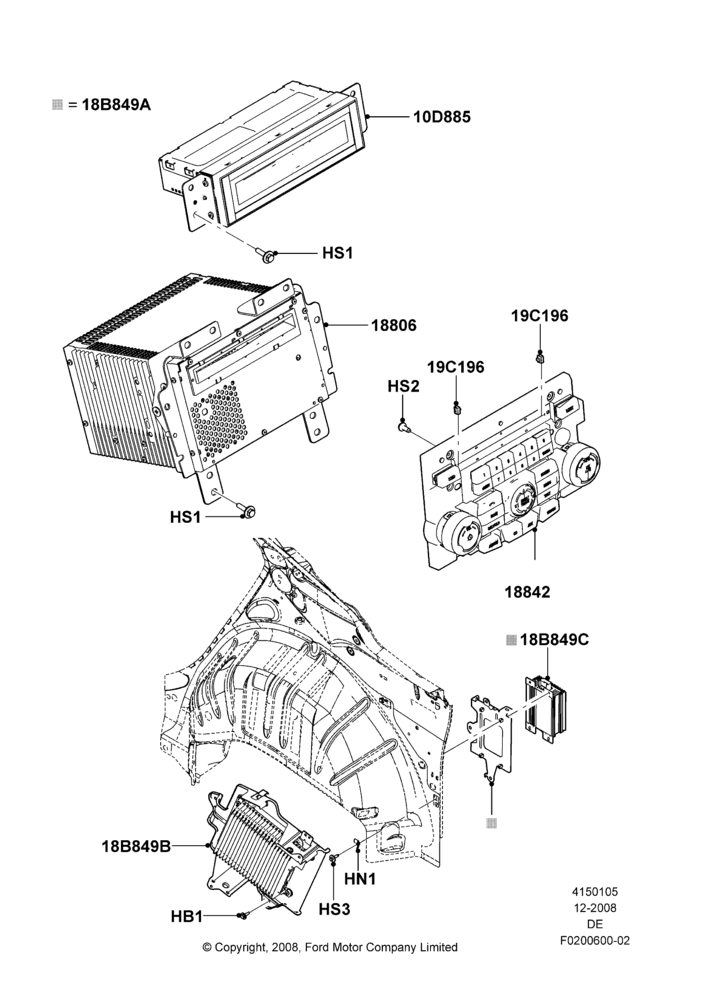 05L - Audio Equipment - Original Fit, Ford And Mercury Derivative, With Audiophile Sound System, All Radios Less Navigation; 04/FEB/2009-29/JUL/2012