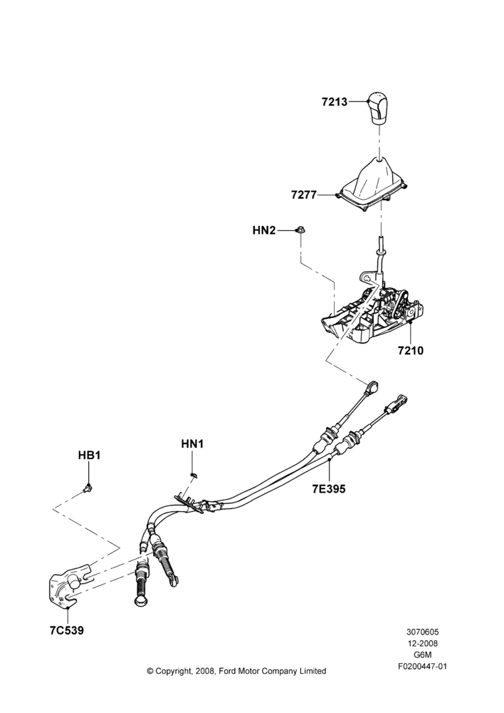05A - Gear Change Lever - Manual Trans, 6 Speed Manual Trans Mazda G6M; 04/FEB/2009-29/JUL/2012