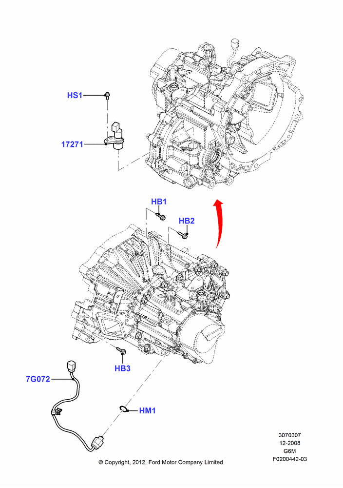 07A - Manual Transmission External Cmpnts, 6 Speed Manual Trans Mazda G6M; 04/FEB/2009-29/JUL/2012