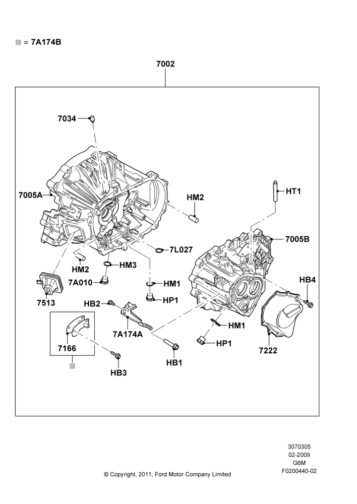 05A - Manual Transmission and Case, 6 Speed Manual Trans Mazda G6M; 04/FEB/2009-29/JUL/2012