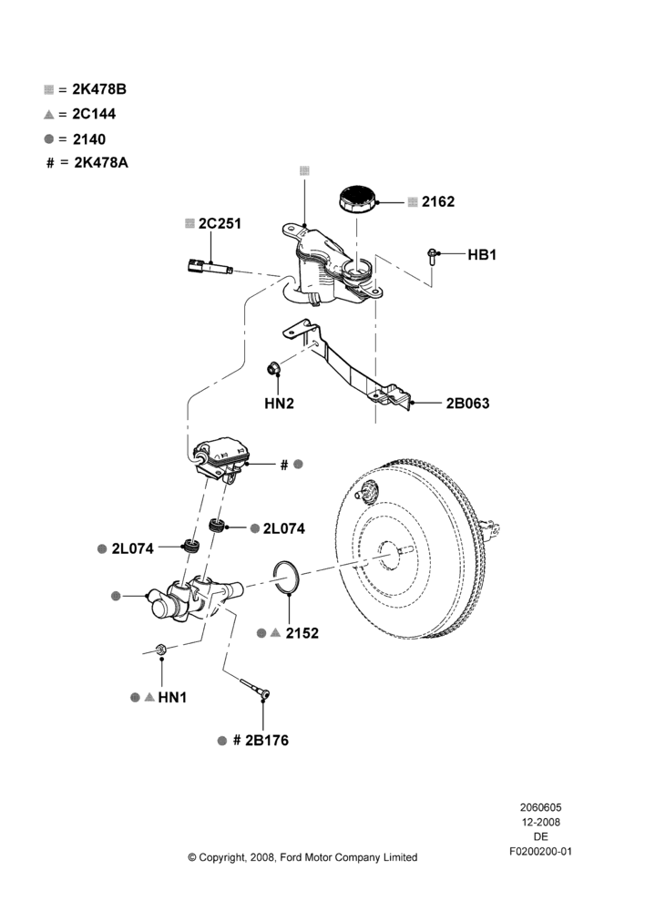05E - Master Cylinder - Brake System, 2.5L 4v PFI I4 Gas/Electric; 04/FEB/2009-29/JUL/2012