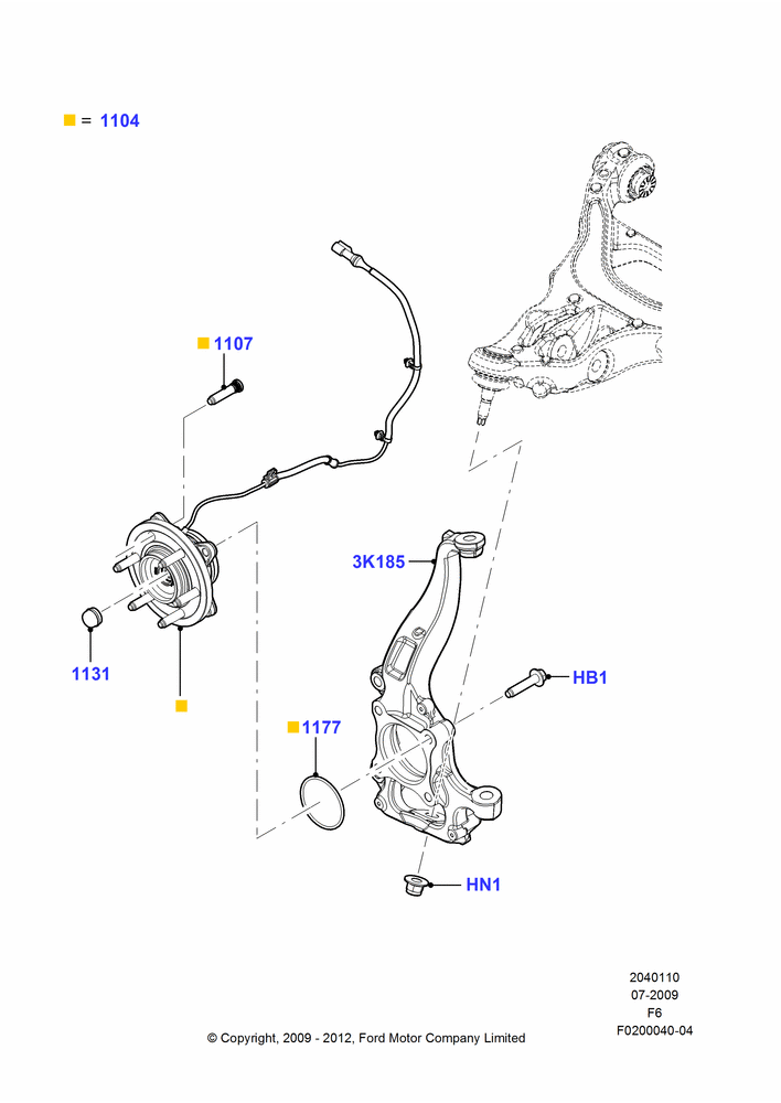 10E - Front Knuckle and Hub, (+) SVT; 06/JUL/2009-23/DEC/2014