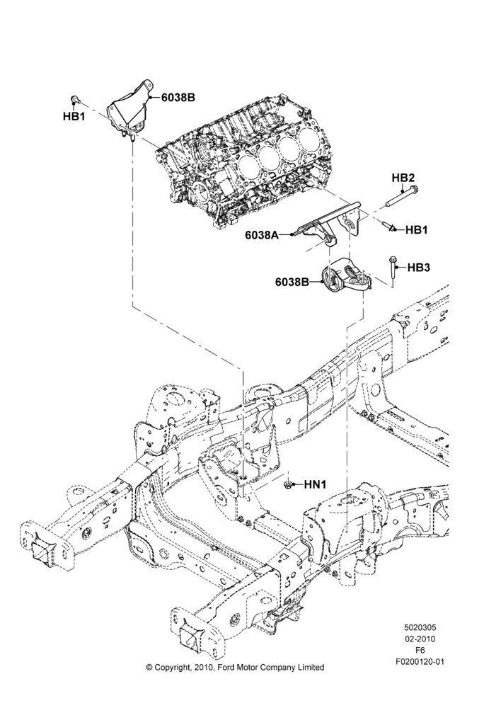 05J - Engine Mounting, 6.2L 16V OHC NA V8 Gas; 01/FEB/2010-23/DEC/2014