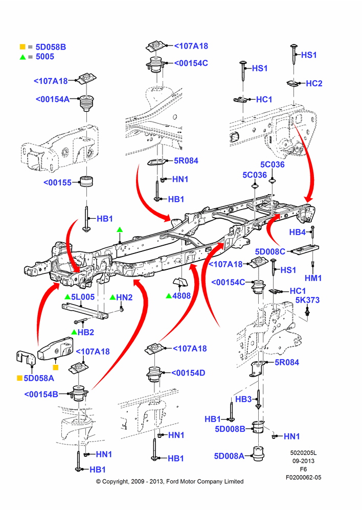 05L - Chassis Frame, Crew Cab; 06/JUL/2009-23/DEC/2014