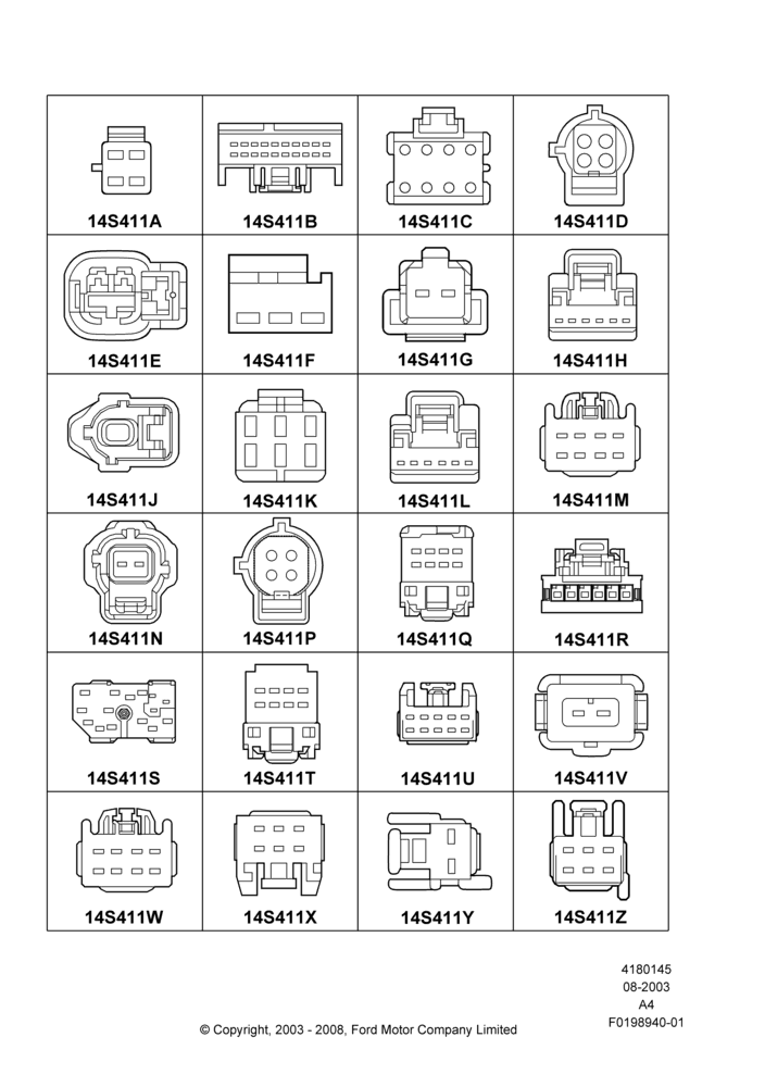 45A - Pigtail Wiring Kits, Page A, Switches; 25/AUG/2003-02/JAN/2007