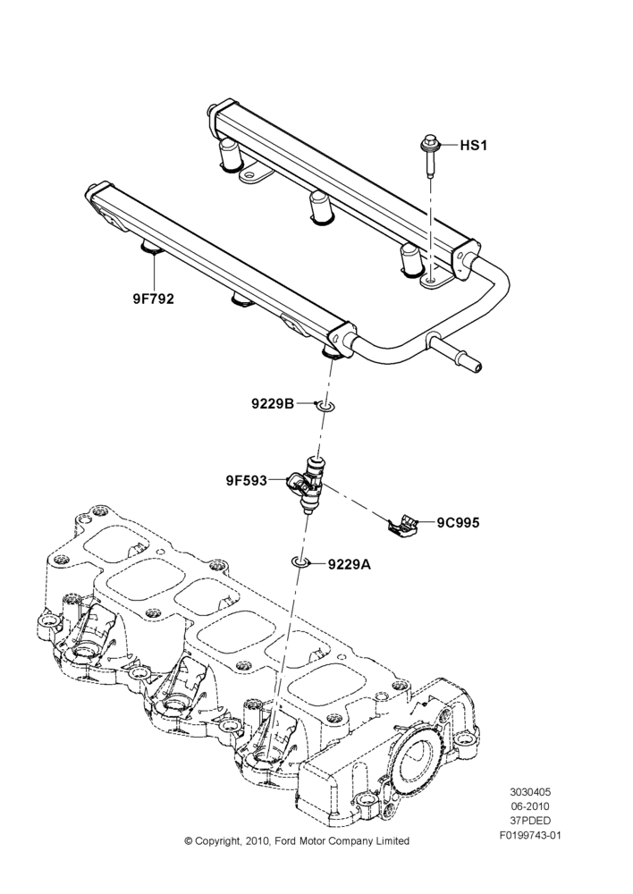05C - Fuel Injectors and Pipes, 3.7L DOHC V6 Gas.; 12/JUL/2010-24/DEC/2014