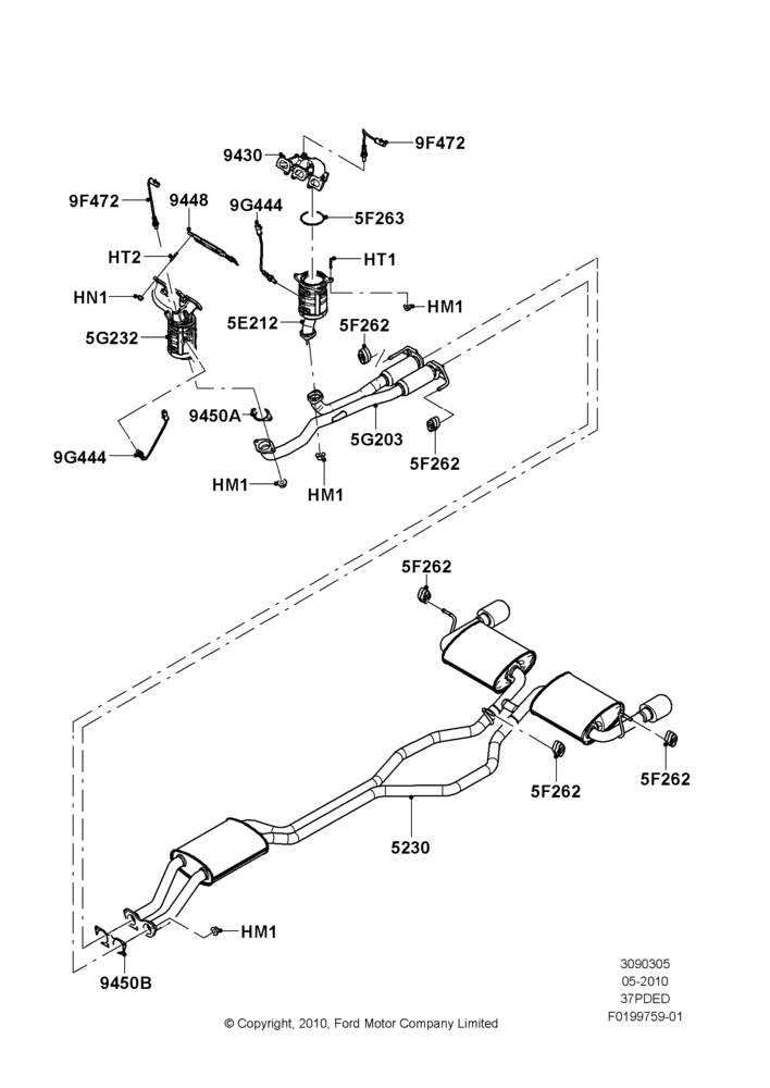 05C - Exhaust System, 3.7L DOHC V6 Gas.; 12/JUL/2010-24/DEC/2014
