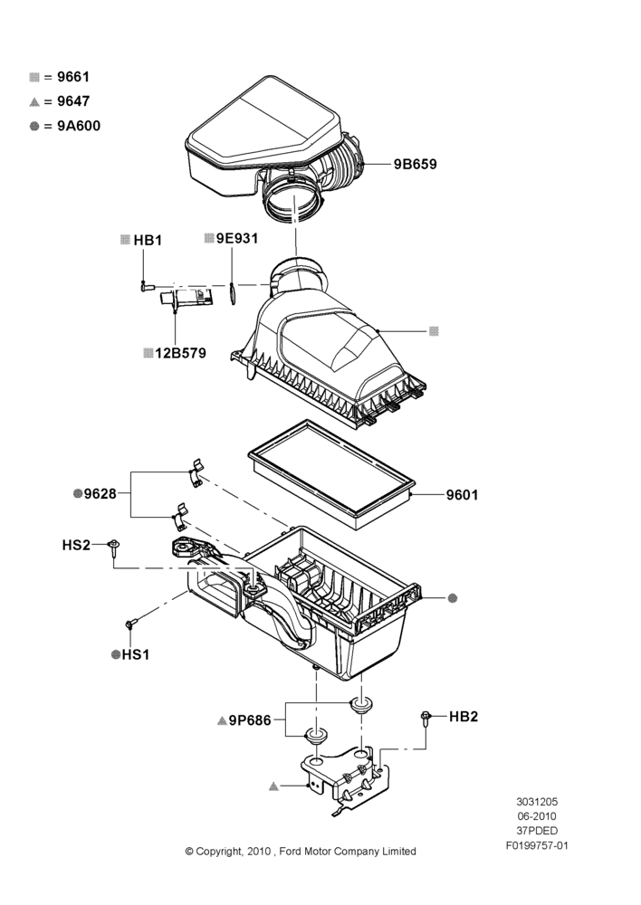 05C - Air Cleaner, 3.7L DOHC V6 Gas.; 12/JUL/2010-24/DEC/2014
