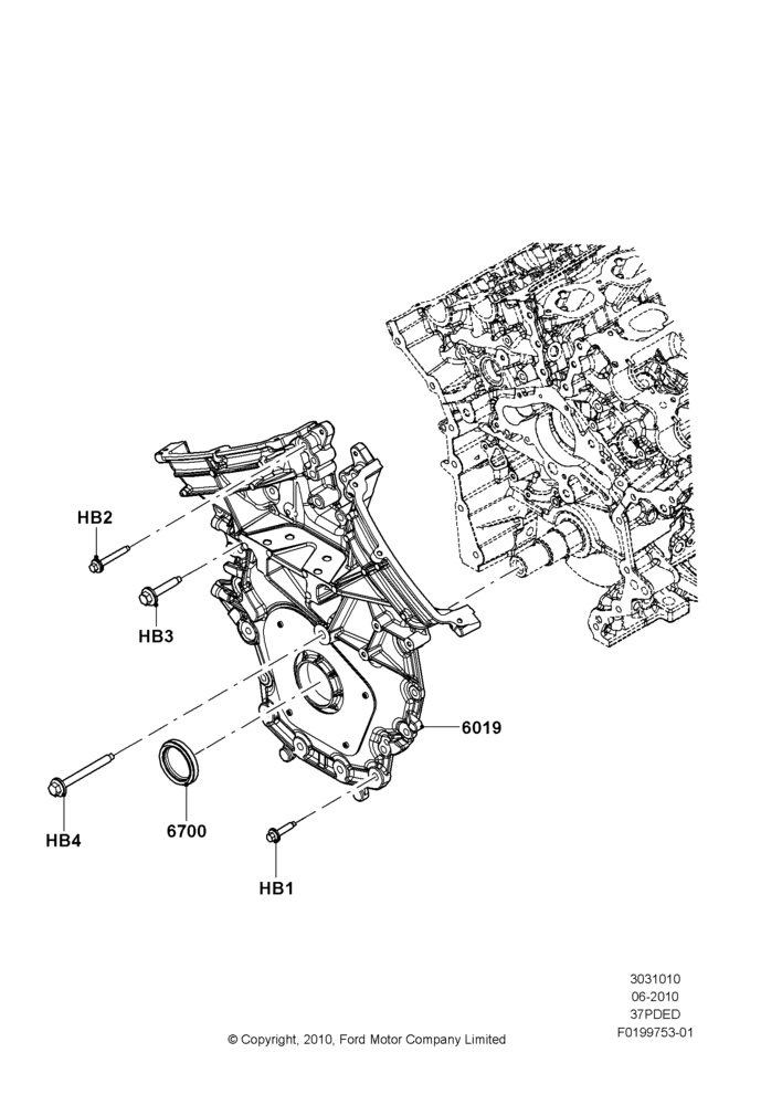 10C - Timing Gear Covers, 3.7L DOHC V6 Gas.; 12/JUL/2010-24/DEC/2014
