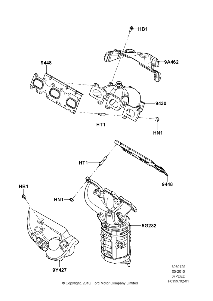 25C - Exhaust Manifold, 3.7L DOHC V6 Gas.; 12/JUL/2010-24/DEC/2014