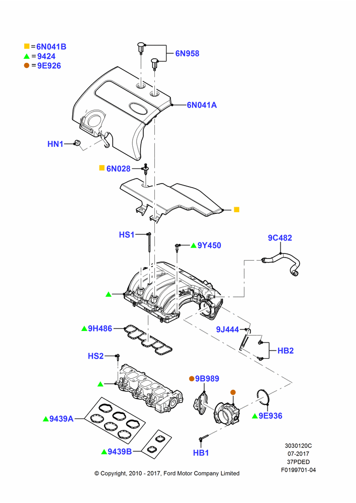 20C - Intake Manifold, 3.7L DOHC V6 Gas.; 12/JUL/2010-24/DEC/2014