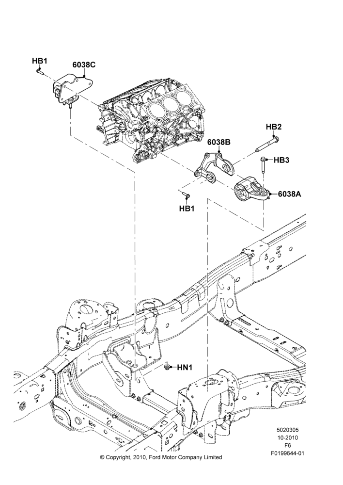05H - Engine Mounting, 3.7L 4V PFI V6 NA Gas; 03/NOV/2010-23/DEC/2014