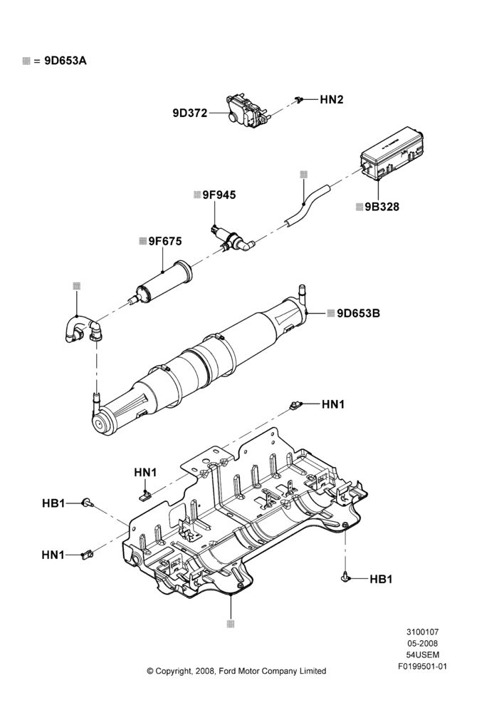 07L - Fuel Vapour System, 5.4L 3V V8, Narrow Frame (Chassis Cab), With Aft-Of-Axle Fuel Tank; 18/MAY/2008-12/FEB/2010