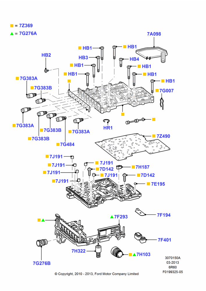 50A - Valve Body And Main Control, 6 Speed Automatic Trans (6R80); 22/MAR/2010-27/JUN/2014