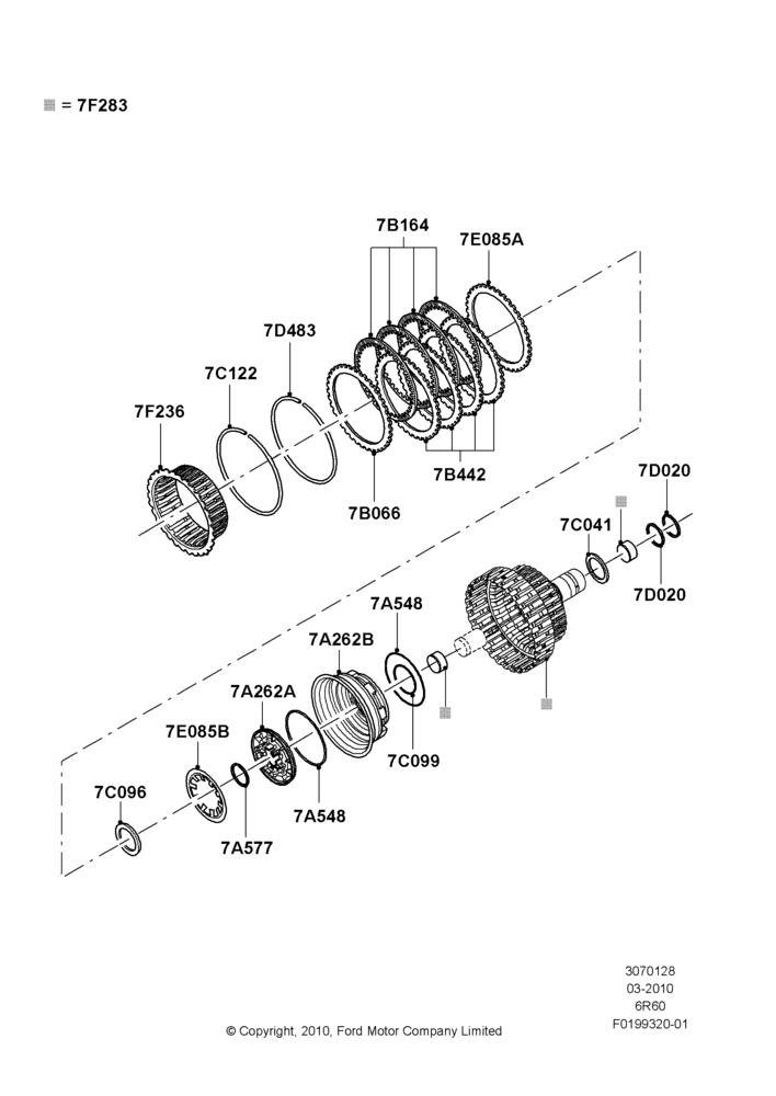 28A - Direct Clutch and Components, 3.7L 4V PFI V6 NA Gas, 6 Speed Automatic Trans (6R80); 22/MAR/2010-27/JUN/2014