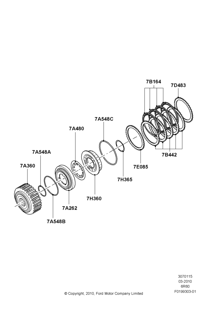 15A - Forward Clutch and Components, 3.7L 4V PFI V6 NA Gas, 6 Speed Automatic Trans (6R80); 22/MAR/2010-27/JUN/2014