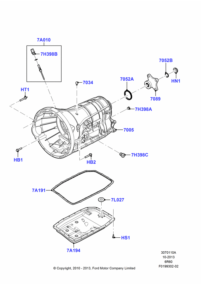 10A - Transmission External Components, 3.7L 4V PFI V6 NA Gas, 6 Speed Automatic Trans (6R80); 22/MAR/2010-30/APR/2012