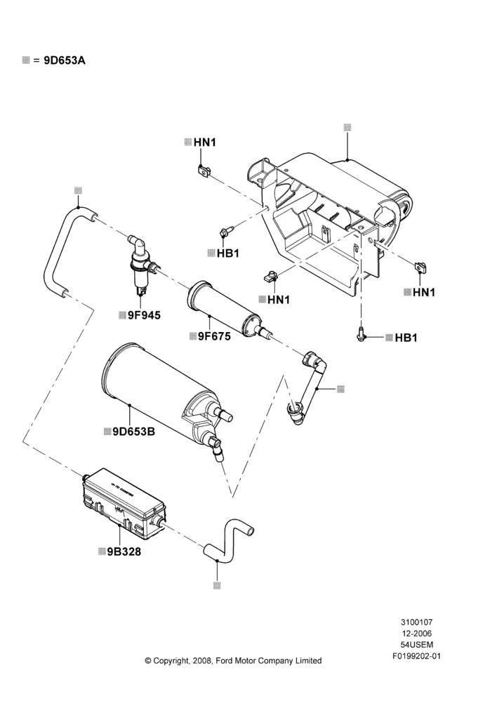 07J - Fuel Vapour System, 5.4L 3V V8, Narrow Frame (Chassis Cab), With Mid-Ship Fuel Tank; 18/DEC/2006-12/FEB/2010
