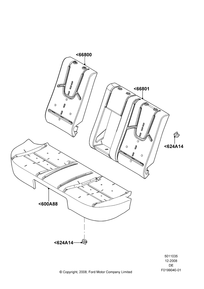 35C - Rear Seat Pads/Valances & Heating, 2.5L 4v PFI I4 Gas/Electric; 04/FEB/2009-29/JUL/2012