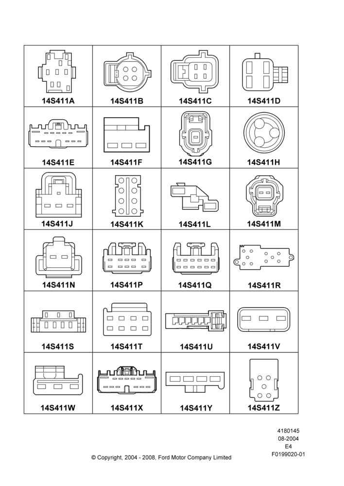 45AA - Pigtail Wiring Kits, Page A, Switches; 02/AUG/2004-24/AUG/2009