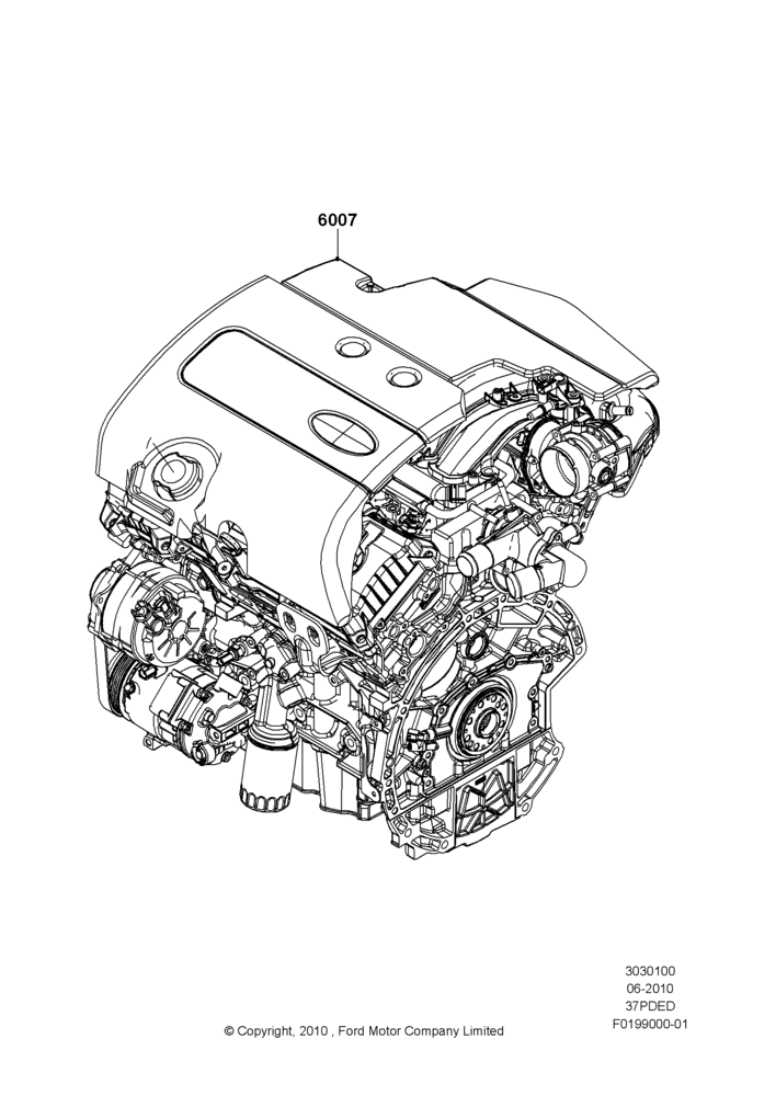 00C - Engine Assy Fully Dressed, 3.7L DOHC V6 Gas.; 12/JUL/2010-24/DEC/2014