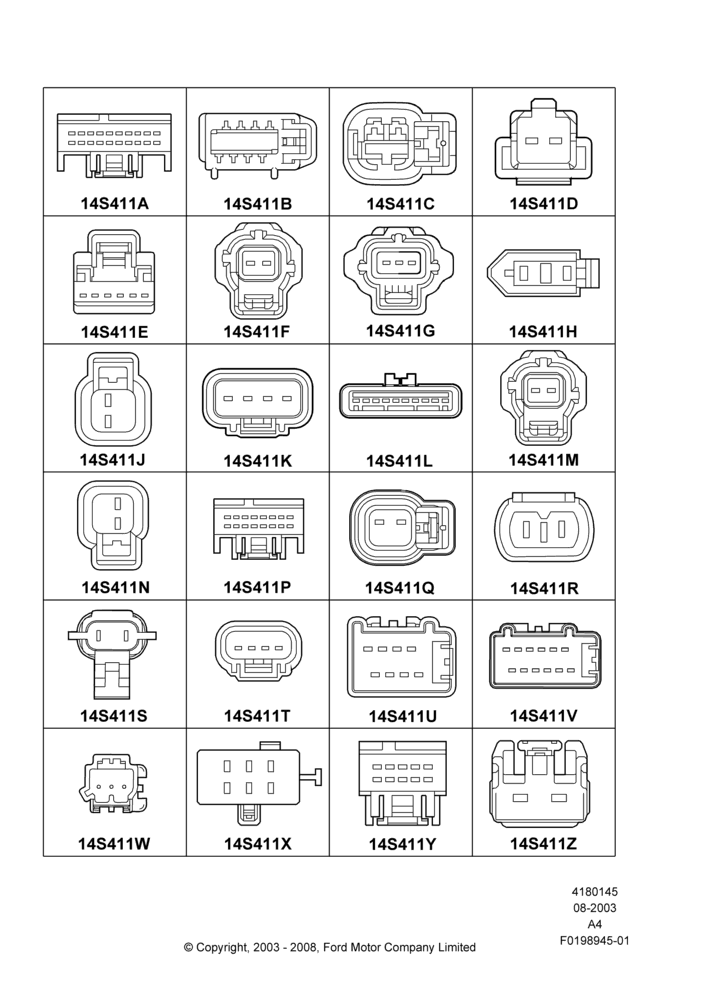 45F - Pigtail Wiring Kits, Miscellaneous, Page A; 25/AUG/2003-02/JAN/2007