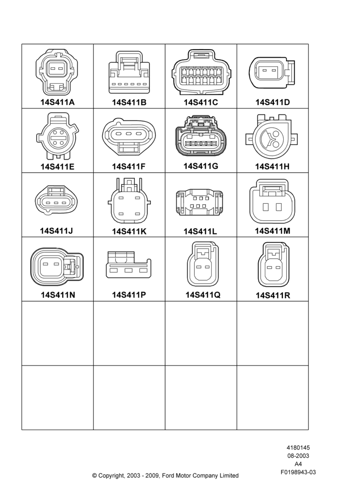45D - Pigtail Wiring Kits, Sensors; 25/AUG/2003-02/JAN/2007