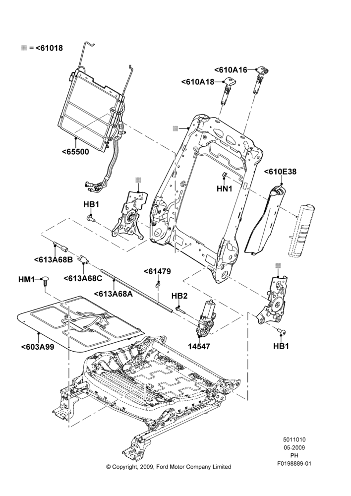 10G - Front Seat Back, With Driver 8 Way Pwr.Seat Adjuster; 15/JUN/2009-06/FEB/2012