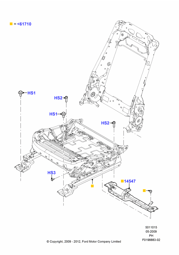 15F - Front Seat Base, With Driver 10 Way Pwr Seat Adjust; 15/JUN/2009-06/FEB/2012