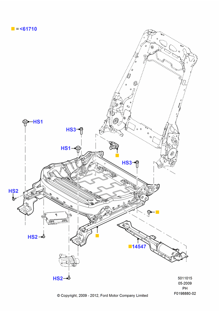 15C - Front Seat Base, With Pass 8 Way Power Seat Adjuster; 15/JUN/2009-06/FEB/2012
