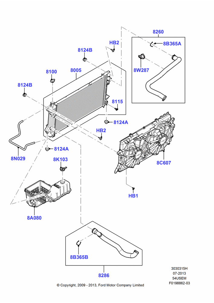 15H - Radiator/Coolant Overflow Container, 5.4L 3V V8; 06/JUL/2009-03/NOV/2010