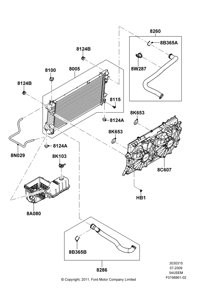 15K - Radiator/Coolant Overflow Container, 5.4L 3V V8; 29/JUN/2009-11/AUG/2014