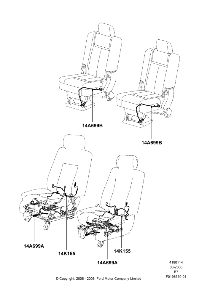 14B - Wiring - Seats; 02/AUG/2006-30/JUN/2017