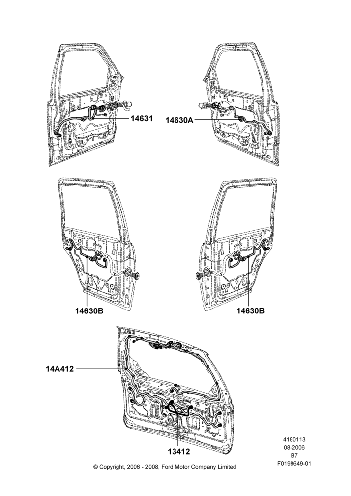 13B - Wiring - Body Closures; 02/AUG/2006-11/AUG/2014