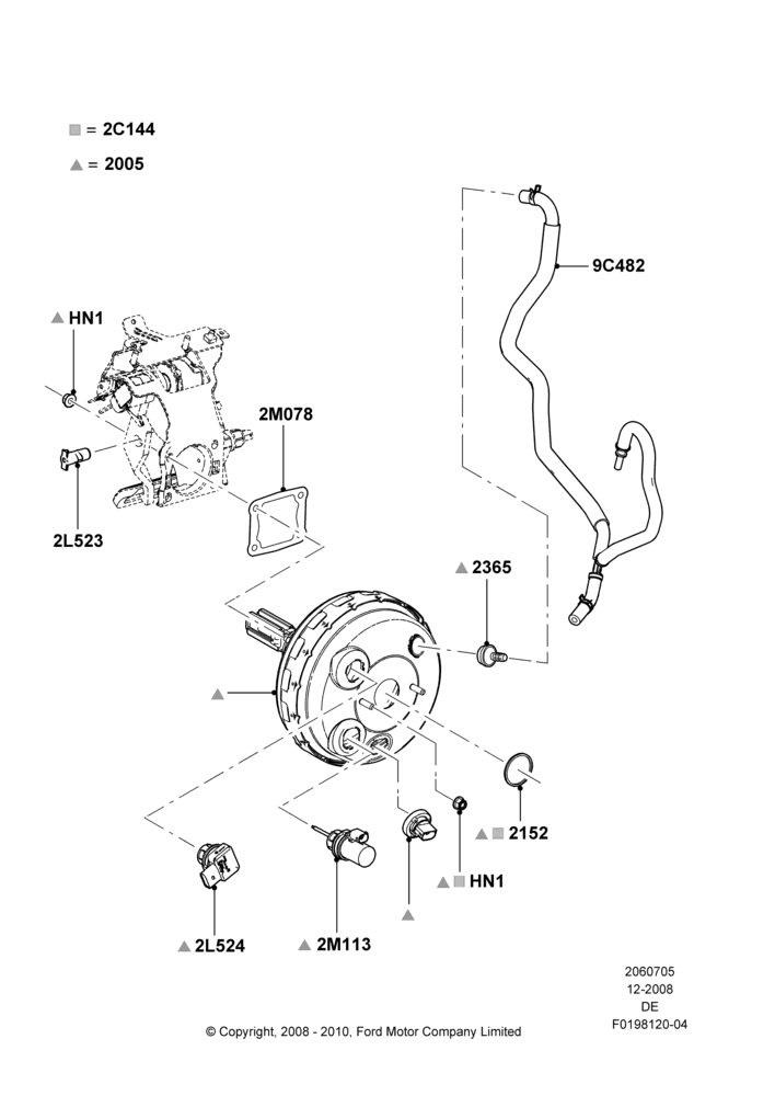 05C - Brake Booster, 2.5L 4v PFI I4 Gas/Electric; 04/FEB/2009-29/JUL/2012