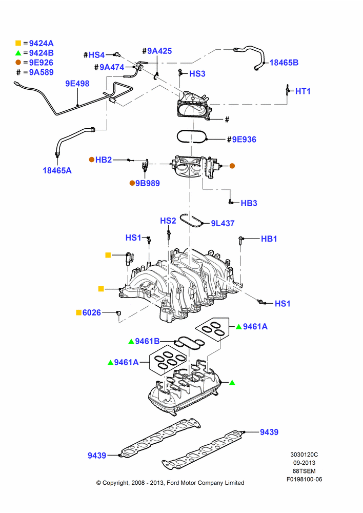 20C - Intake Manifold, 6.8L SOHC EFI NA V10 Gas; 18/AUG/2008-01/AUG/2013
