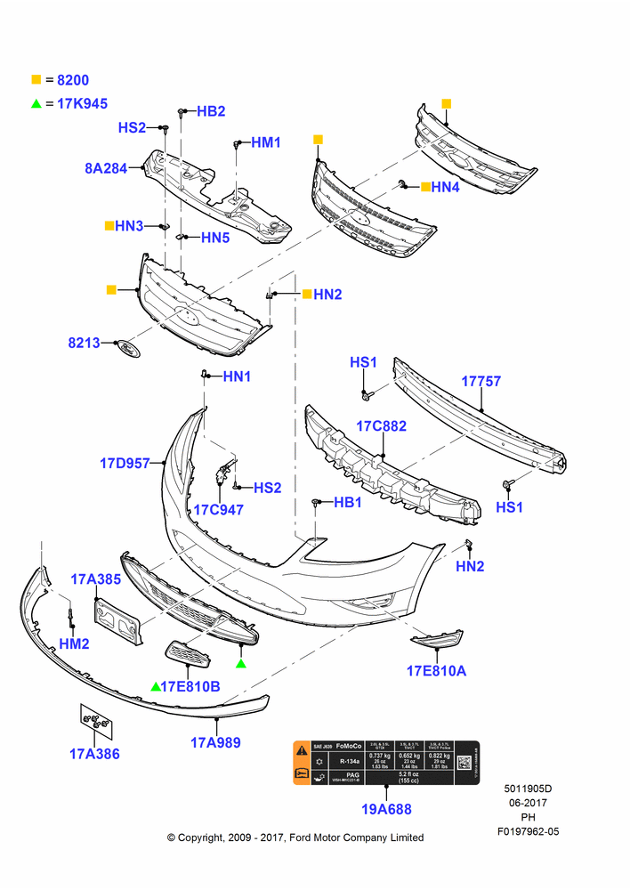 05D - Radiator Grille and Front Bumper, SHO; 15/JUN/2009-01/MAR/2019