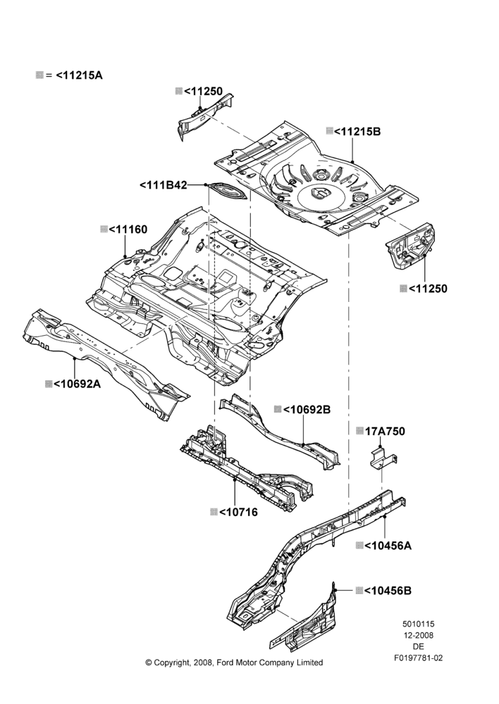 15C - Floor Pan - Center and Rear, LHD 4WD (FTD); 04/FEB/2009-29/JUL/2012