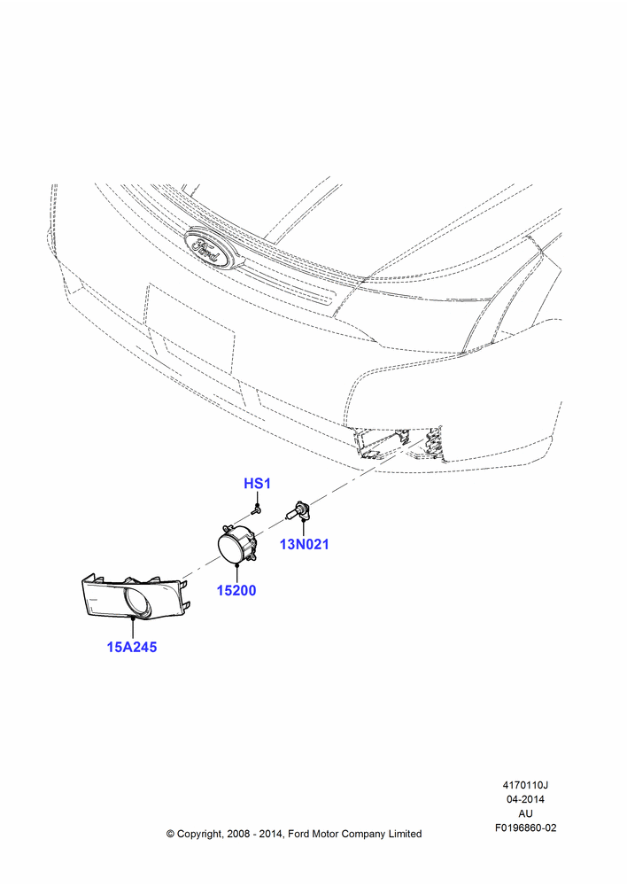 10J - Front Fog Lamps, 4 Door Sedan, With Front Fog Lamps, Production Installed; 21/JUL/2008-07/DEC/2010