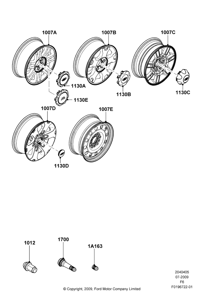 05Q - Wheels, With 18" Wheels; 06/JUL/2009-20/AUG/2012