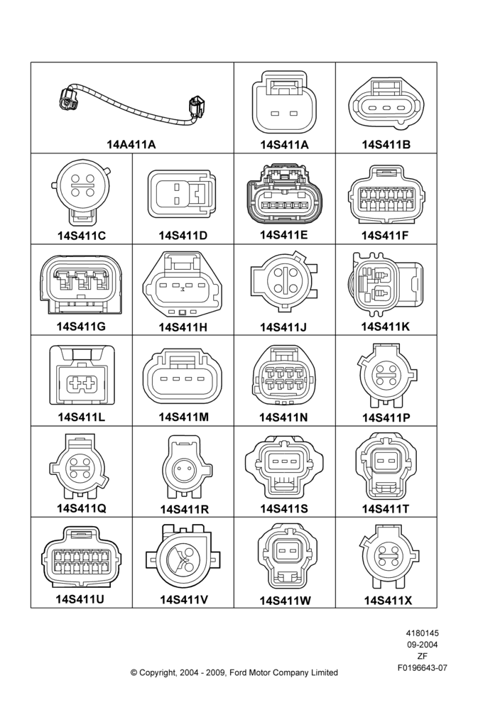 45CA - Pigtail Wiring Kits, Page A, Sensors; 07/SEP/2004-22/MAR/2010