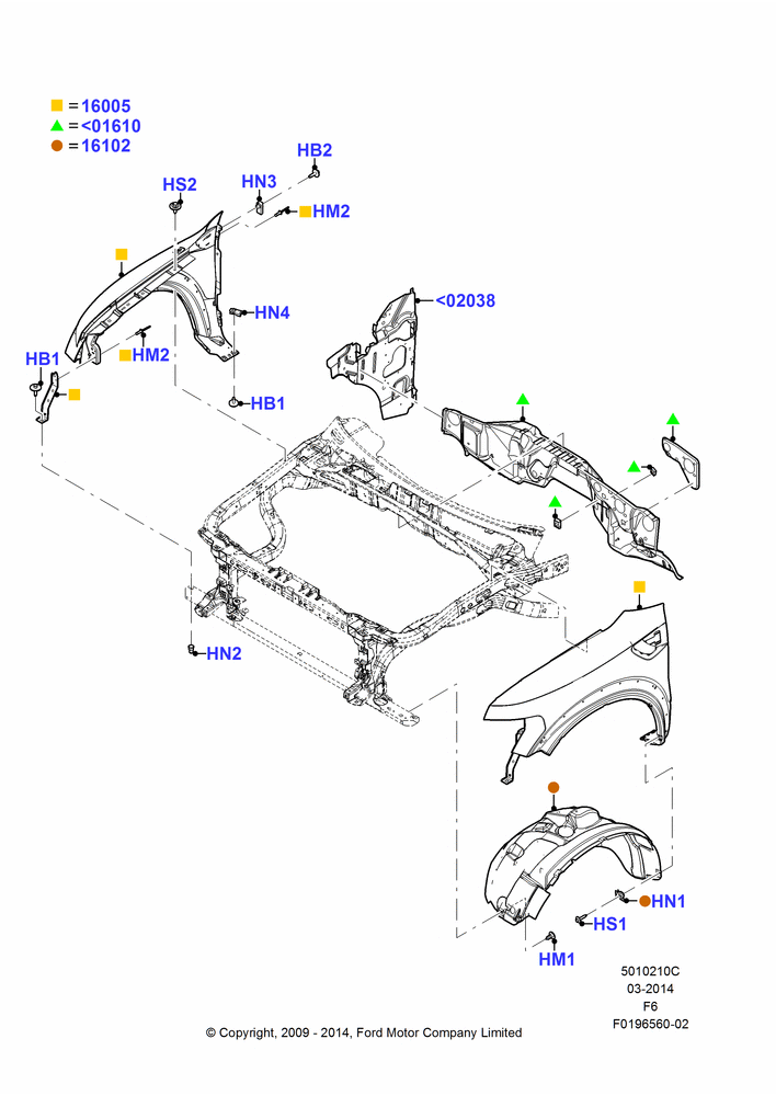 10C - Dash Panel and Front Fenders, (+) SVT; 06/JUL/2009-23/DEC/2014