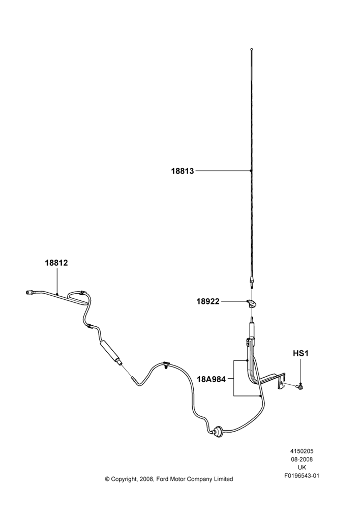 05L - Antenna, Fixed Radio Aerial, Less AM/FM Str/CD/Clk/Navig System, Less Radio Reception Equipment; 13/AUG/2008-29/OCT/2010