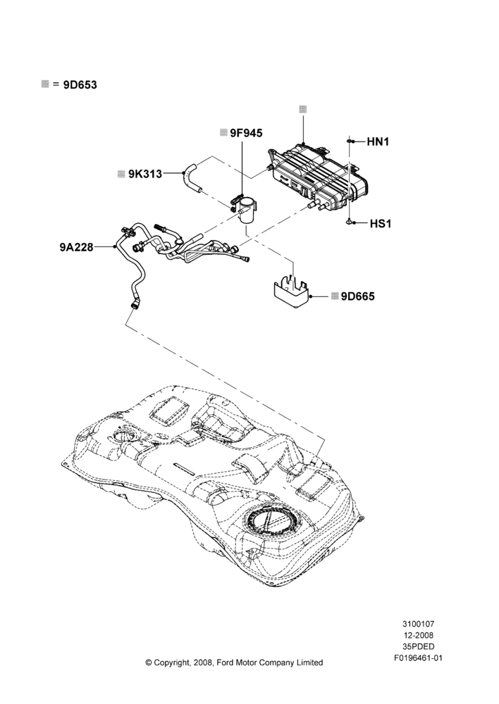 07F - Fuel Vapour System, 3.5L 4V DOHC VCT SMPI V6 Gas, LHD 4WD (FTD); 04/FEB/2009-29/JUL/2012