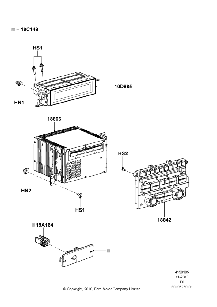 05J - Audio Equipment - Original Fit, Branded AM/FM/MP3/6 CD In Dash, Prem AM/FM Stereo/CD CHG/CLK/MP3, With AM/FM CD Player, Less Sync; 03/NOV/2010-20/AUG/2012