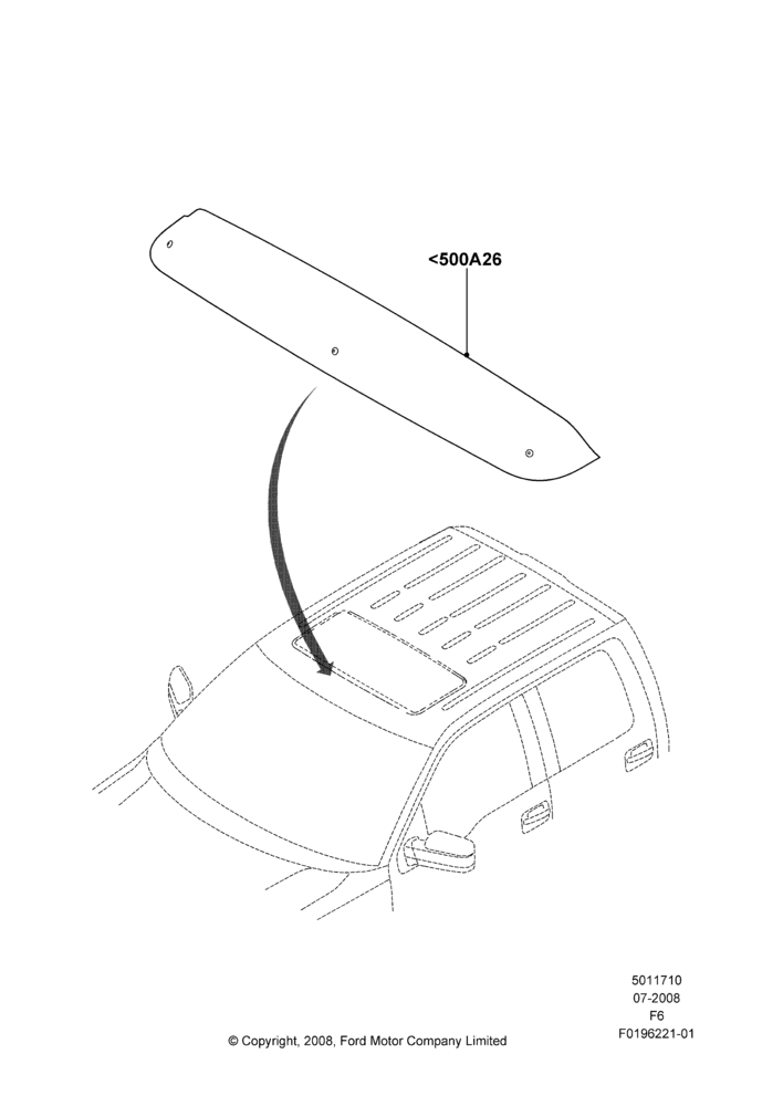 10XB - Sliding Roof Mechanism and Controls, Crew Cab, Accessory; 18/AUG/2008-23/DEC/2014