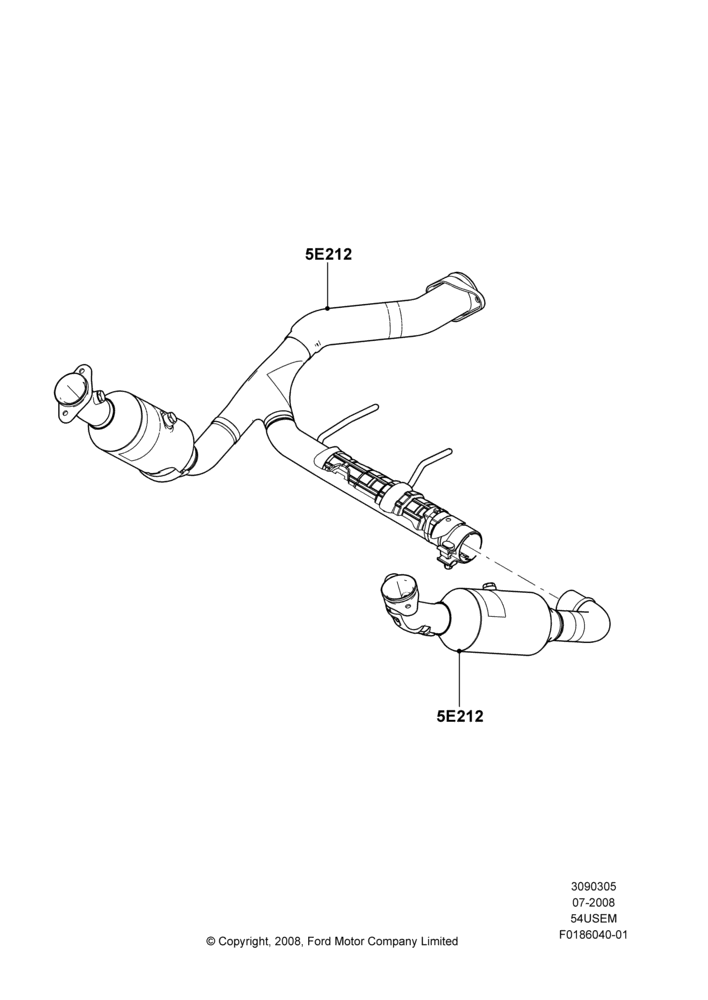 05W - Exhaust System, (-)"CDN/MEX/USA", 5.4L 3V V8, With Leaded Fuel Kit - FIA; 04/DEC/2007-15/SEP/2008