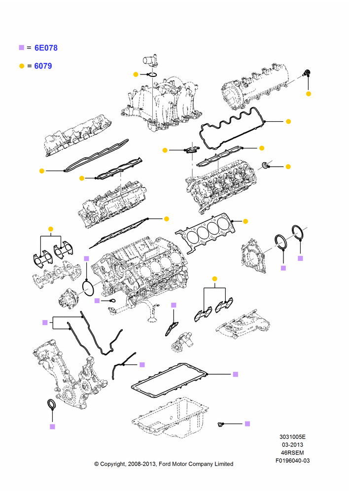 05E - Engine Gasket Kits, Romeo 4.6 SOHC EFI; 18/AUG/2008-03/NOV/2010